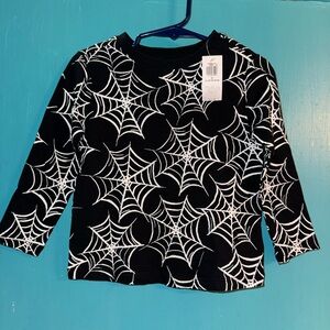 Old Navy Black and White Spiderweb Long Sleeve Tee